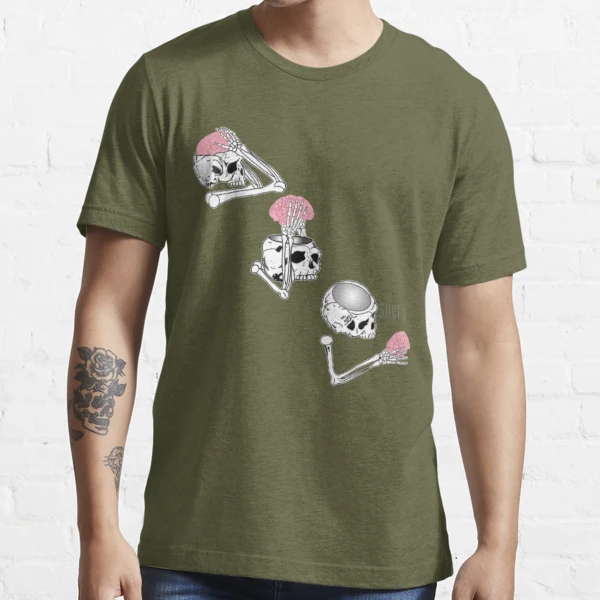Skeleton Shut Up Brain T-shirt For Sale 