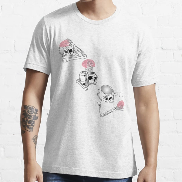 Skeleton holding Brain T-Shirt