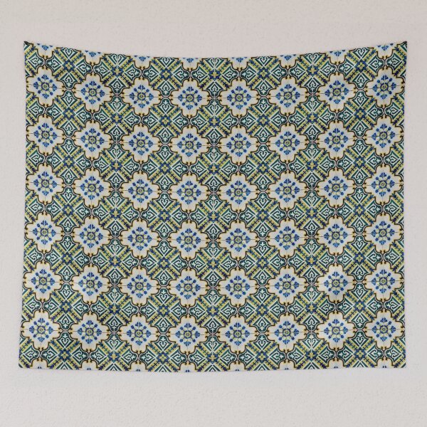 Item preview, Vintage Portuguese Decorative Tile Mosaic Pattern designed and sold by worldways.