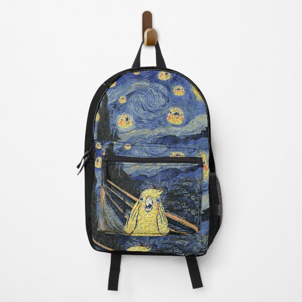Item preview, Cockatiel Starry Night - Van Gogh and Munch Birbs Parody designed and sold by Birb-Merch.