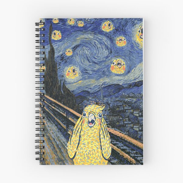 Item preview, Cockatiel Starry Night - Van Gogh and Munch Birbs Parody designed and sold by Birb-Merch.