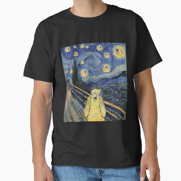 Item preview, Cockatiel Starry Night - Van Gogh and Munch Birbs Parody designed and sold by Birb-Merch.