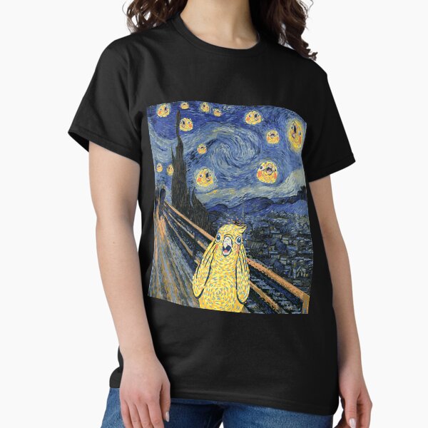 Item preview, Cockatiel Starry Night - Van Gogh and Munch Birbs Parody designed and sold by Birb-Merch.