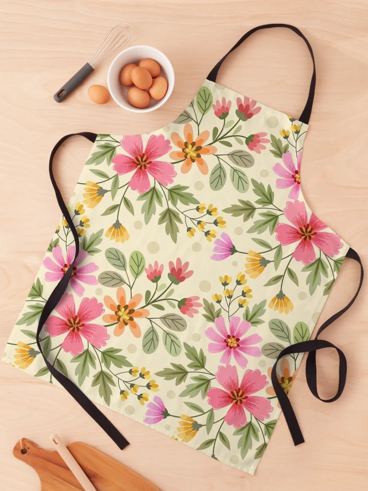 Thumbnail 1 of 6, Apron, Colorful Flower Seamless Pattern Design designed and sold by Arne Smet.