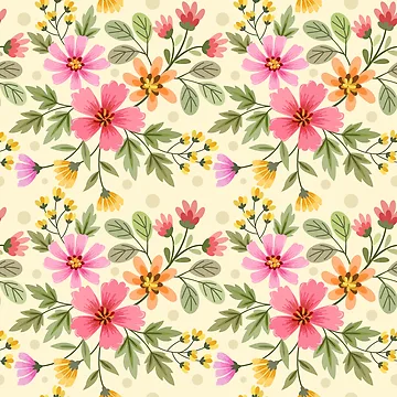 Artwork thumbnail, Colorful Flower Seamless Pattern Design by Arne Smet