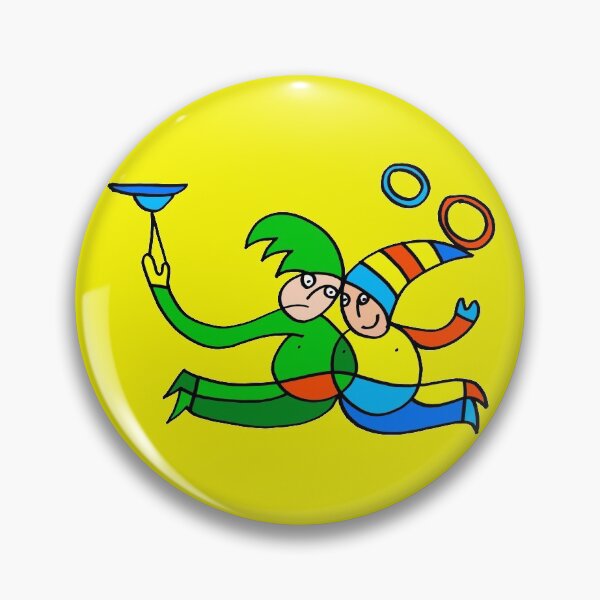 Item preview, Twin Jugglers In Color for Kids on Yellow Board "Paper Drawings/Paintings"  designed and sold by Istvan Ocztos.