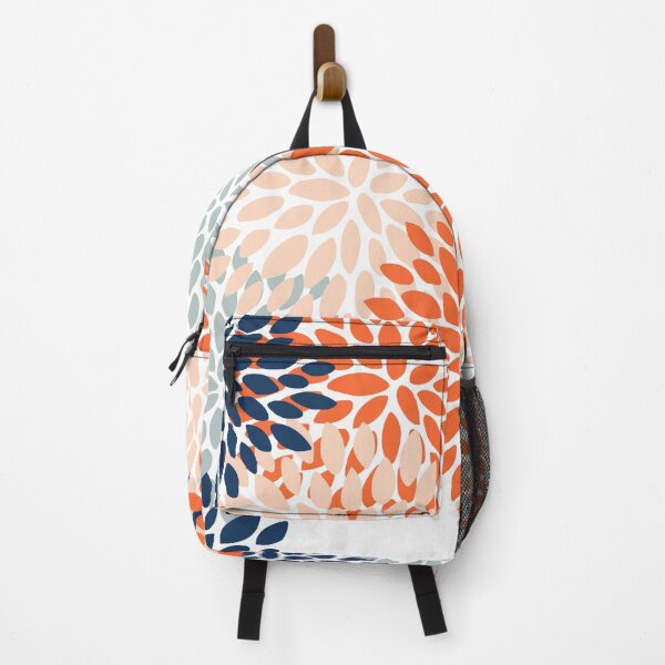 Item preview, Floral Bloom, Orange, Peach, Navy, Blue designed and sold by meggydesigns.