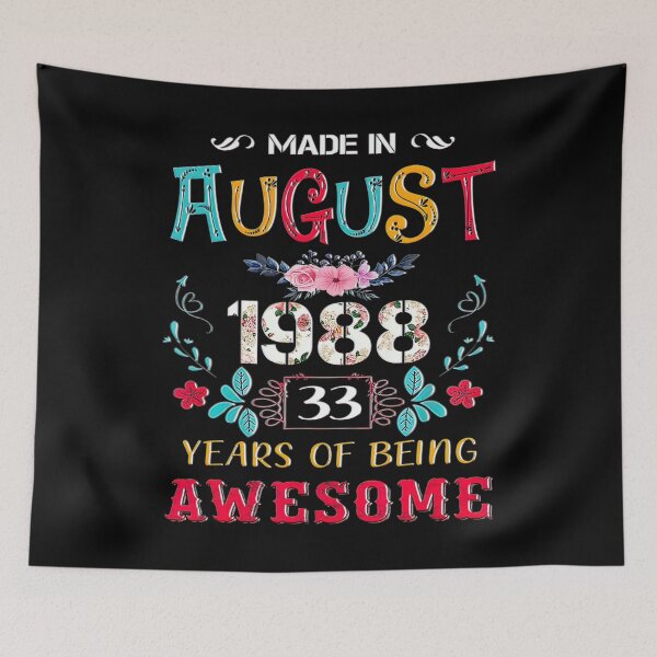 Item preview, Funny Awesome August 1988 Vintage 33rd Birthday designed and sold by BegayStore.