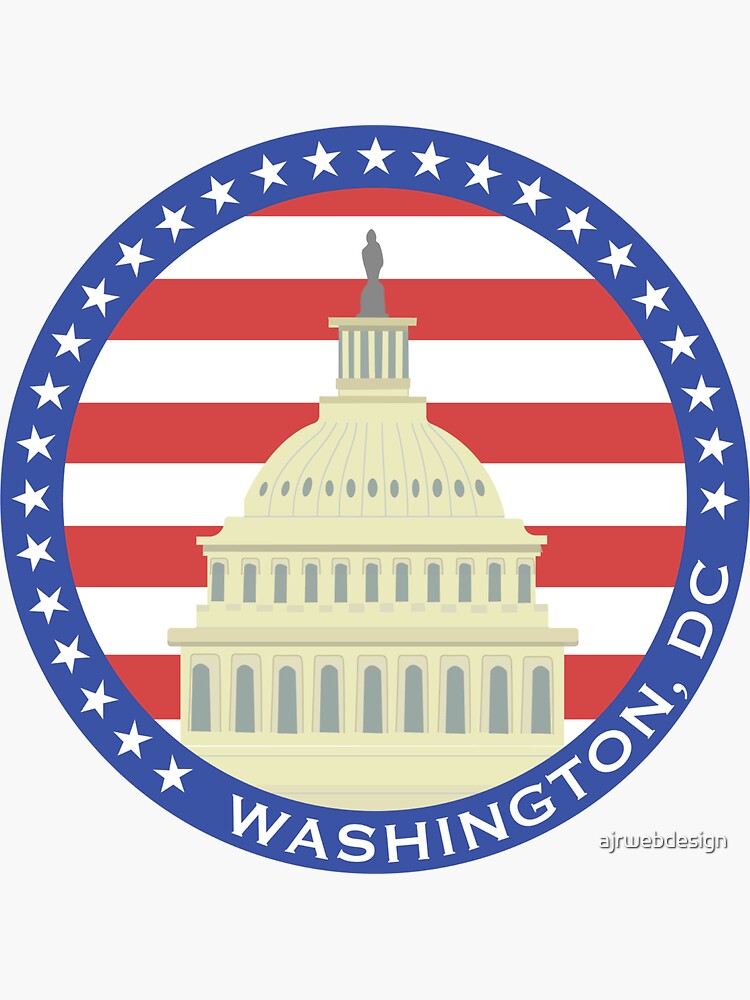 Thumbnail 3 of 3, Sticker, Washington DC Capitol Building designed and sold by ajrwebdesign.