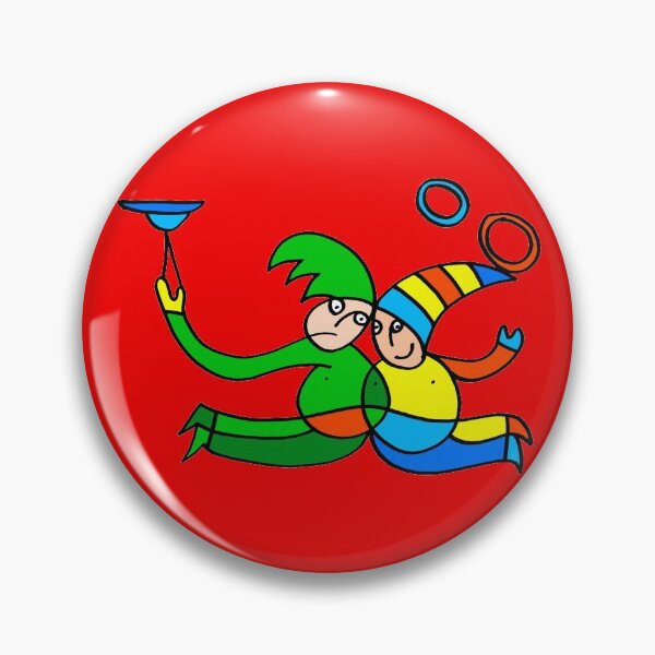 Item preview, Twin Jugglers In Color for Kids on Red Board "Kids Drawings"  designed and sold by Istvan Ocztos.