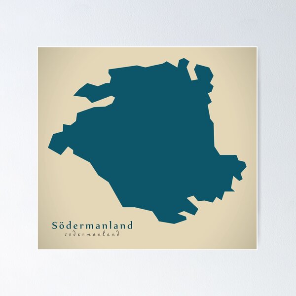 Item preview, Modern Map - Södermanland region map Sweden SE designed and sold by Ingo Menhard.