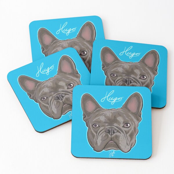 Item preview, Hugo - French Bull Dog (Blue Background) designed and sold by doodleeightytwo.