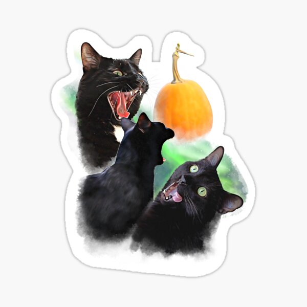 3 Yawning Cats Sticker