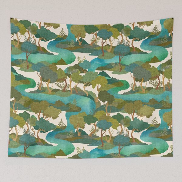 Item preview, The River Watercolour Australian Landscape Bush designed and sold by Cecilia Mok.