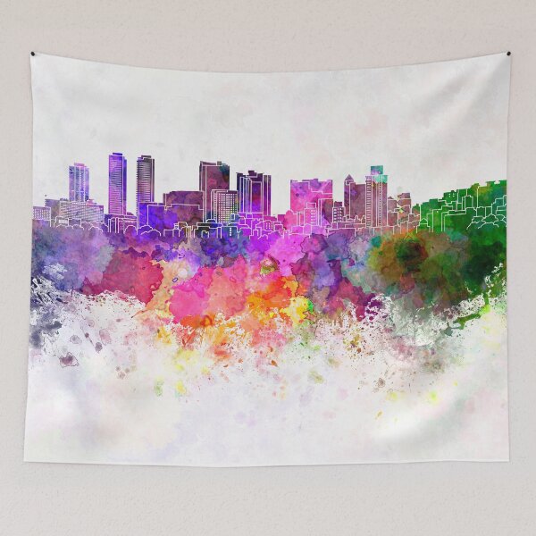 Item preview, Colombo skyline in watercolor background designed and sold by paulrommer.