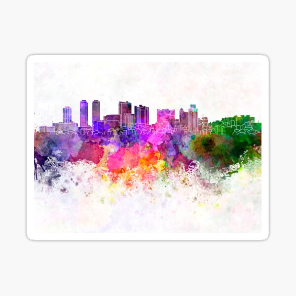 "Colombo skyline in watercolor background" Sticker by paulrommer