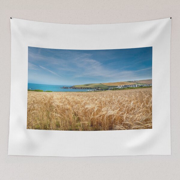 Item preview, A field of golden wheat in Cornwall designed and sold by eddiej.