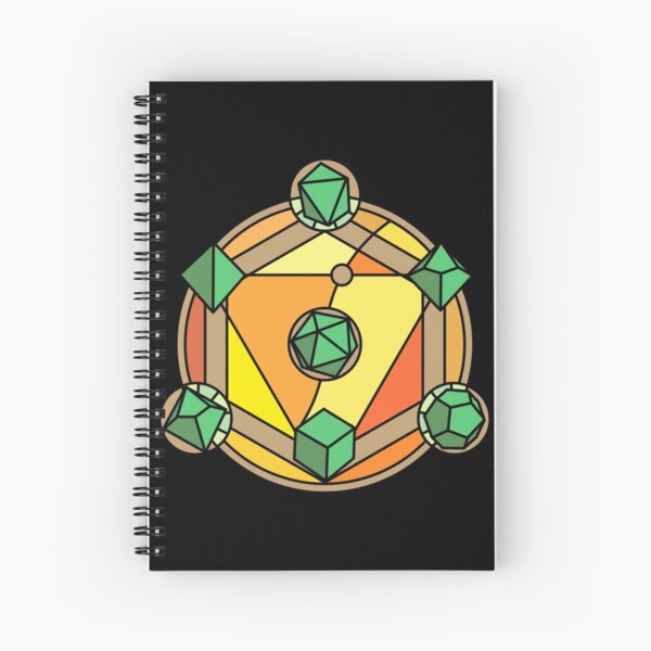 Stained Glass Dice - Green and Yellow Spiral Notebook