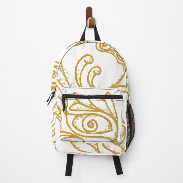 Item preview, Lion face symmetrical design in retro decorative art style in golden color and design with grunge texture free flowing lines designed and sold by Wiggly Lines.