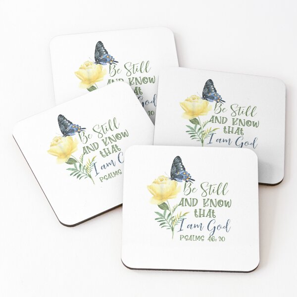 Item preview, Christian Bible Verse Psalm 46:10 Flower Butterfly designed and sold by BanBay.