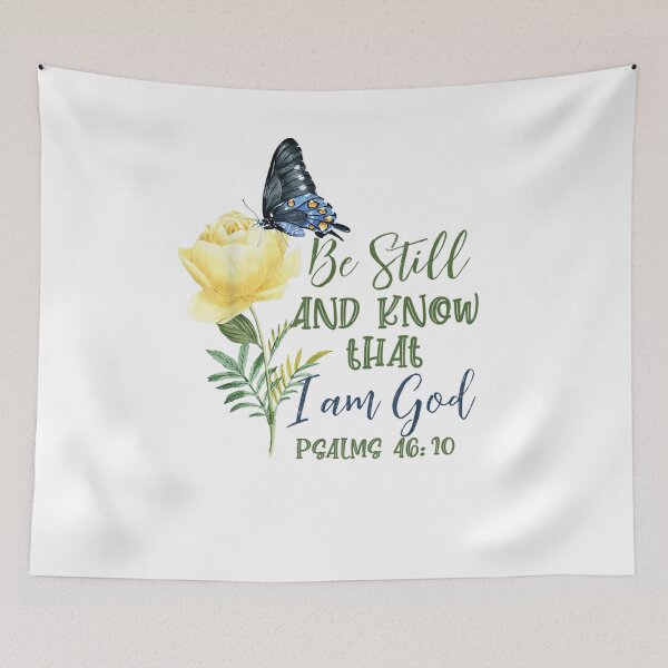 Item preview, Christian Bible Verse Psalm 46:10 Flower Butterfly designed and sold by BanBay.
