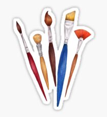 fan of brushes Sticker