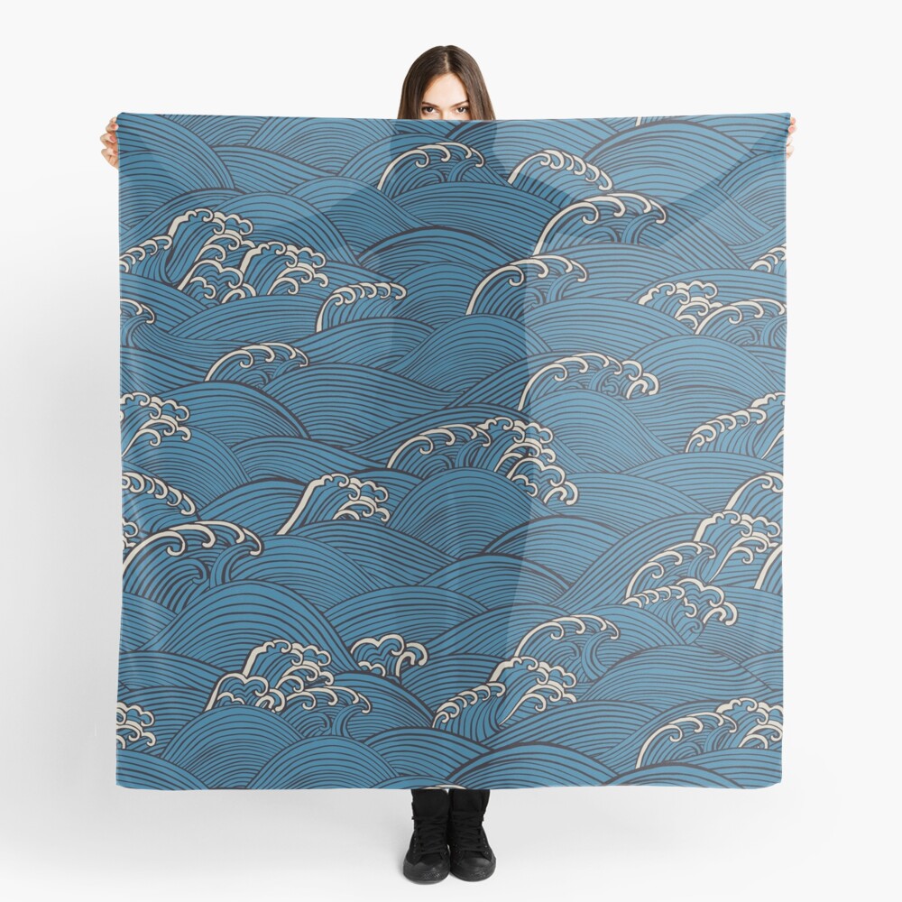 Ocean Sea Waves {Blue} Scarf