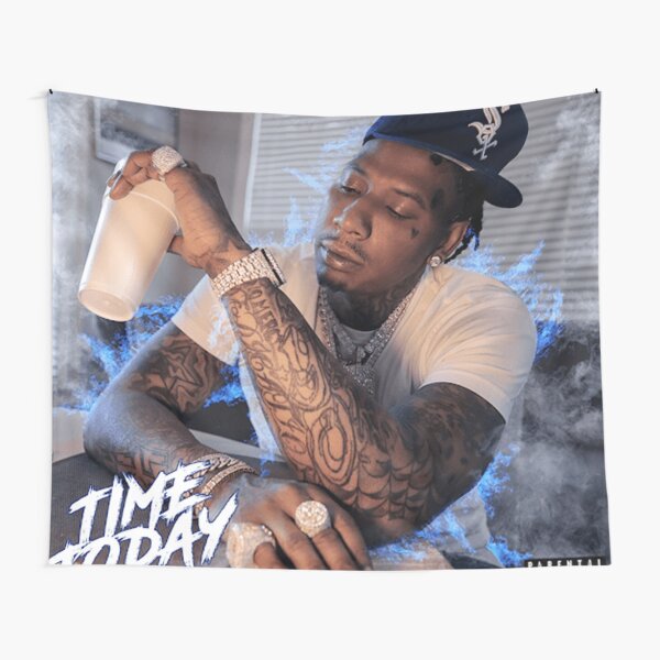 MoneyBagg yo Music Tapestries MoneyBagg yo Time Served Album Wall Tapestry 