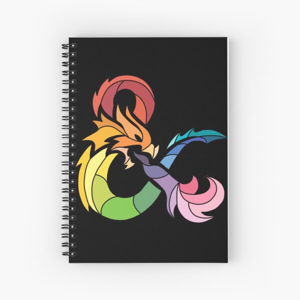 Rainbow Ampersand Dragon Spiral Notebook