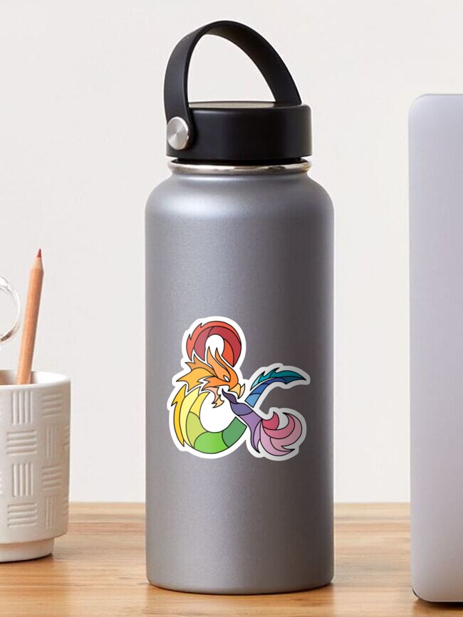 Thumbnail 1 of 3, Sticker, Rainbow Ampersand Dragon designed and sold by CritHappensDice.