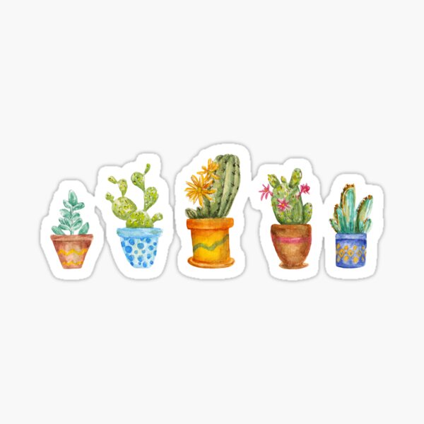 cactus line. watercolor Sticker