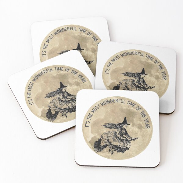 Item preview, Witch on a Broomstick - Black Cat and Witch Celebrate Samhain designed and sold by ThreeHaresMedia.