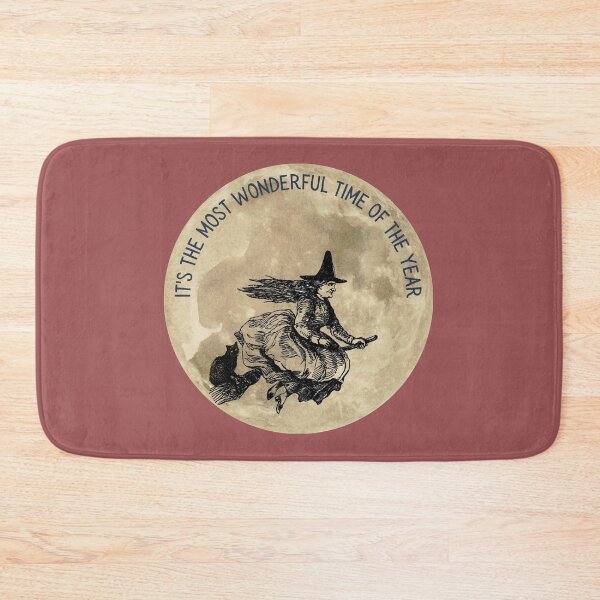 Item preview, Witch on a Broomstick - Black Cat and Witch Celebrate Samhain designed and sold by ThreeHaresMedia.