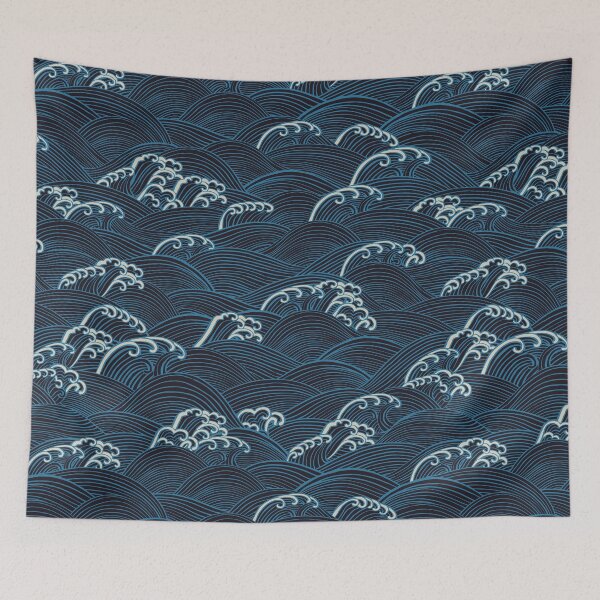 Item preview, Ocean Sea Waves {Indigo} designed and sold by Cecilia Mok.