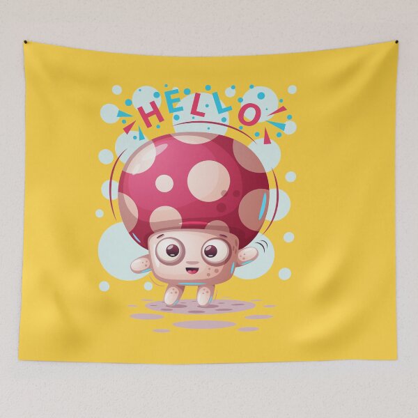 Item preview, Hello Cute Cartoon Mushroom - Mushroom Meme designed and sold by ildafdhome.