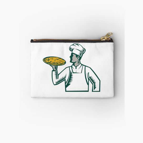 Item preview, Pizza Chef Holding Pizza Woodcut designed and sold by patrimonio.
