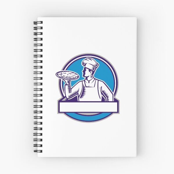 Item preview, Pizza Chef Serving Pizza Circle Woodcut designed and sold by patrimonio.