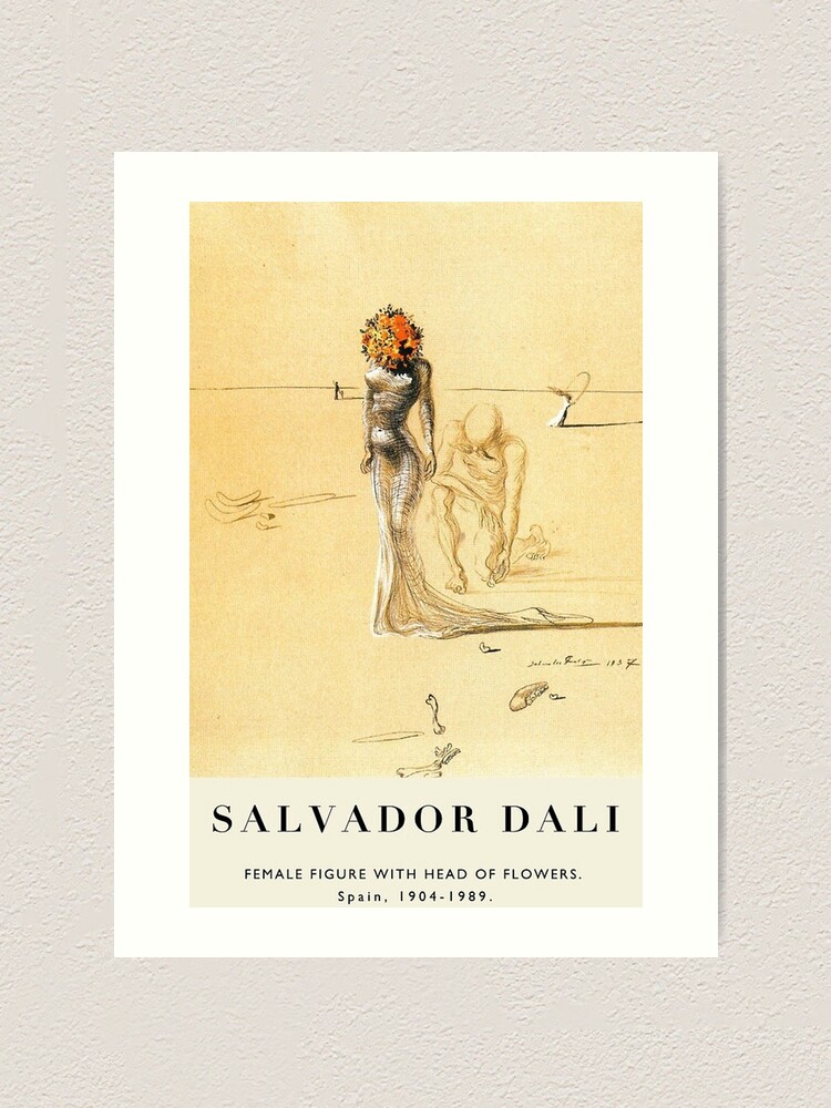 "PosterSalvador DaliFemale figure with head of flowers" Art Print for