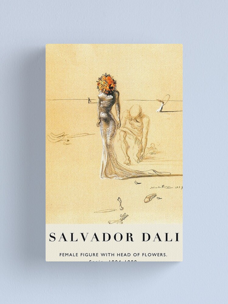 "PosterSalvador DaliFemale figure with head of flowers" Canvas Print