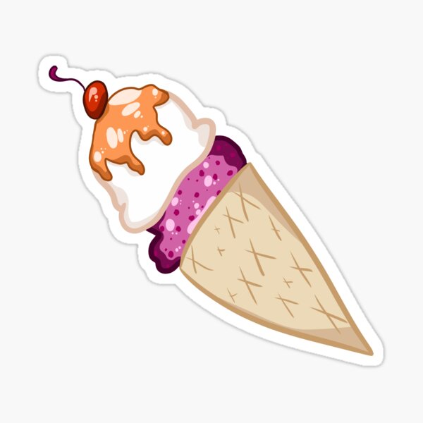 Lesbian Ice Cream Cone Sticker For Sale By Daisydragonart Redbubble