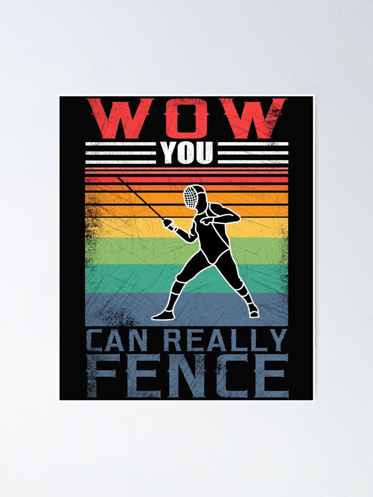 "Vintage Fencing Sport Sabre Epee Fence Medal Retro Fencer" Poster for