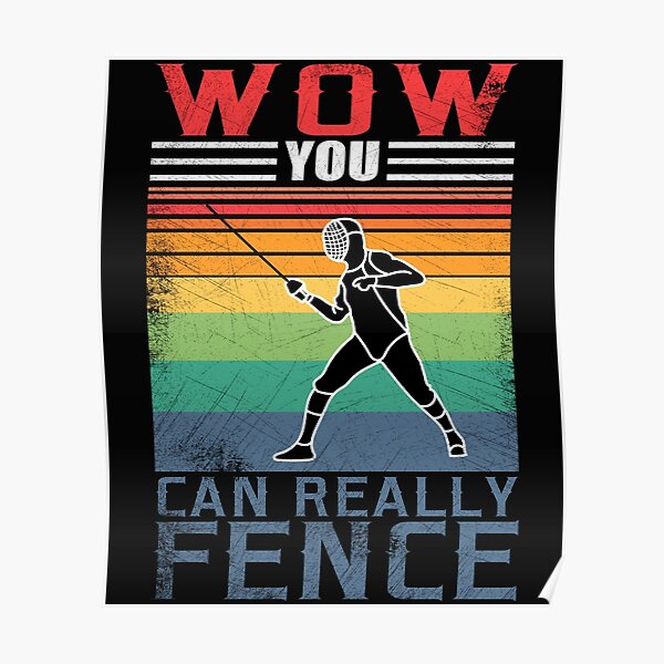 "Vintage Fencing Sport Sabre Epee Fence Medal Retro Fencer" Poster for