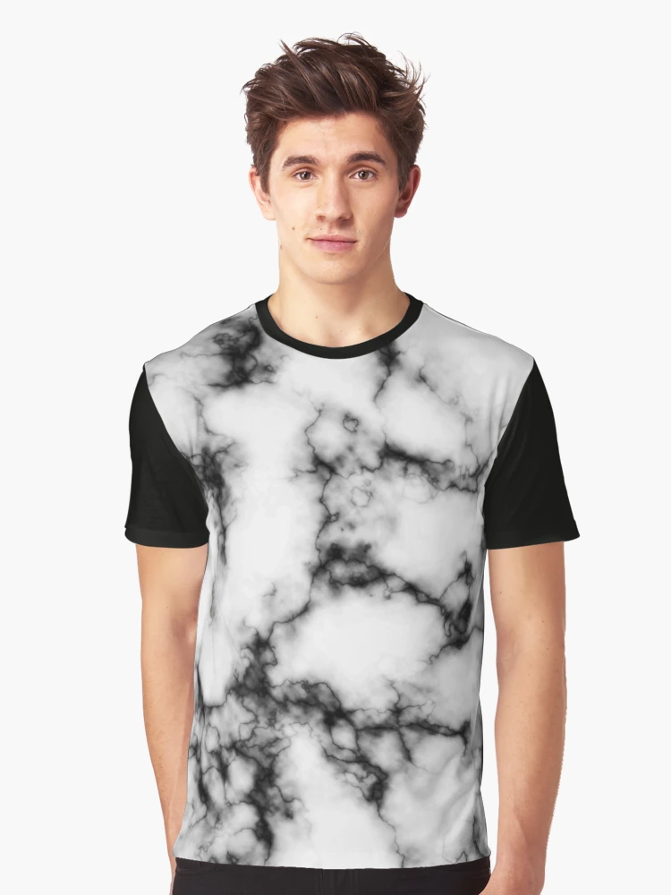 marble/ Tシャツ Black and White Marble - Tie Dye