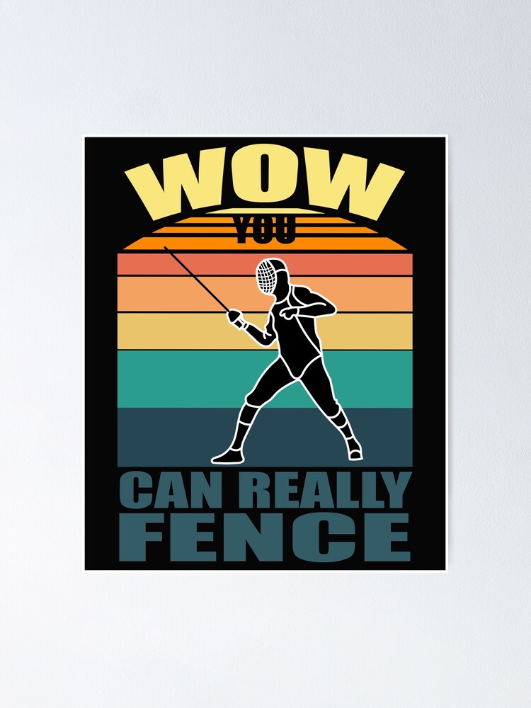 "Vintage Fencing Sport Epee Sabre Fence Medal Retro Fencer" Poster for