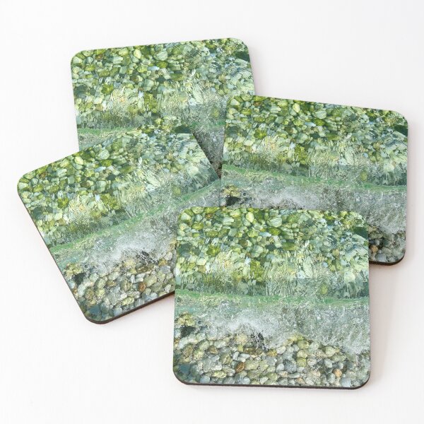 Item preview, A wave crashing in perfect clear sea water with round stone bottom designed and sold by yennyz.
