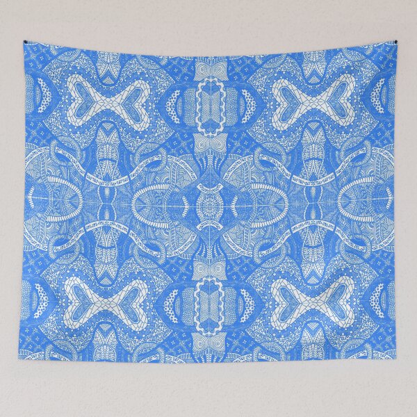 Item preview, Blue Loops - Abstract Lineart Zentangle Seamless Pattern designed and sold by ThatsJustJilly.