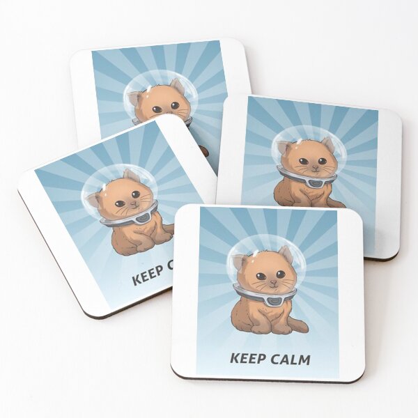 keep calm kitty, keep calm, subnautica, calm, hemmm, keep calm kitty subnautica Coasters (Set of 4)