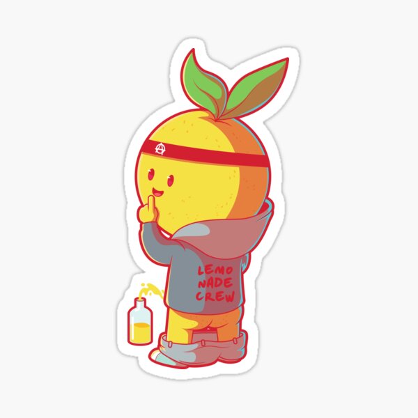 Lemonade Crew Member Peeing Lemon - Funny Sticker