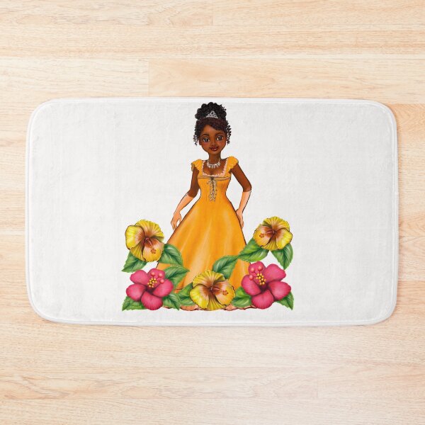 Item preview, Princess Coco with hibiscus flowers  ! beautiful  black girl with Afro hair, brown eyes and dark brown skin. Hair love ! designed and sold by Artonmytee.