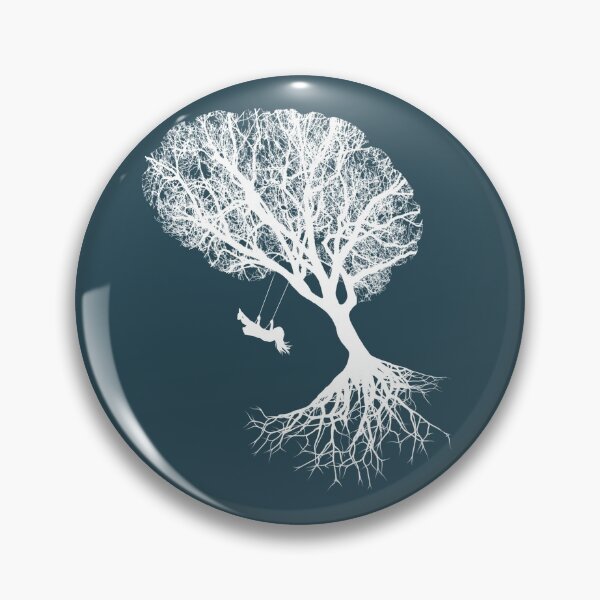 Item preview, brain art, brain silouette with swing, tree branches shape of a brain designed and sold by Collagedream.